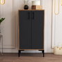 Hanah Home Zapatero Nogal y Antracita 60x35x111 cm - Mueble Organizador de Calzado con Estantes